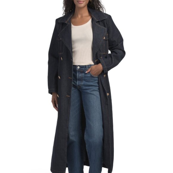 AVEC LES FILLES Denim Trench Coat NWT - Picture 6 of 7